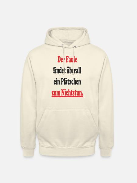 Spruch Faulheit - Unisex Hoodie - Vanille-Milchshake