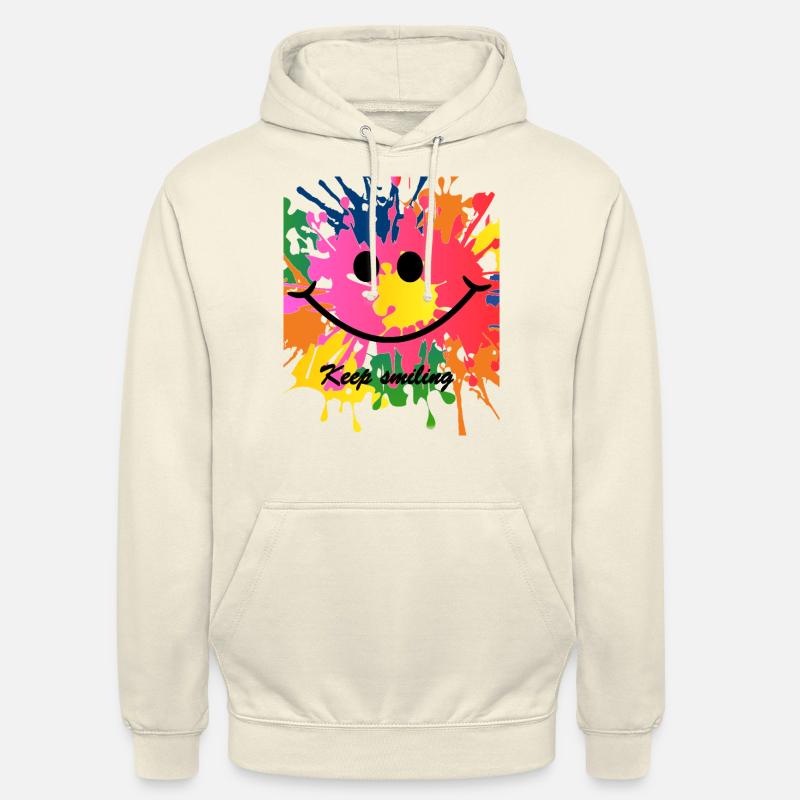 keep smiling splash bunt Freude - Unisex Hoodie - Vanille-Milchshake