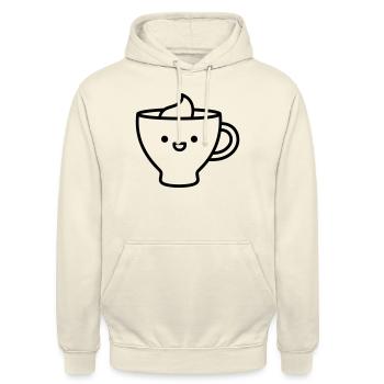 Kaffeebecher - Unisex Hoodie - Vanille-Milchshake - Vorne - Alina (178cm) & Michal (187cm)