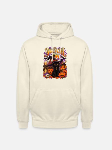 Witch Mode On Halloween Katze Hexenkatze - Unisex Hoodie - Vanille-Milchshake