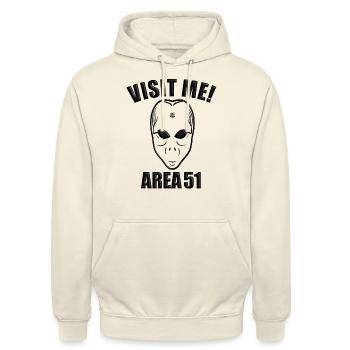 Alien UFO Ausserirdische Raumschiff Untertasse - Unisex Hoodie - Vanille-Milchshake - Vorne - Alina (178cm) & Michal (187cm)