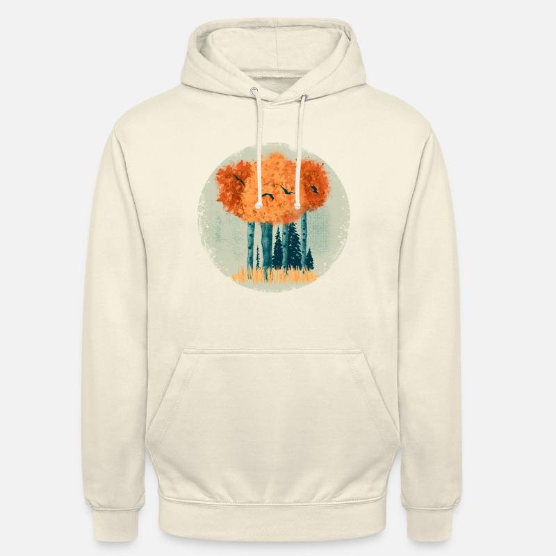 automne Trees_Circle - Sweat-shirt à capuche unisexe - vanille