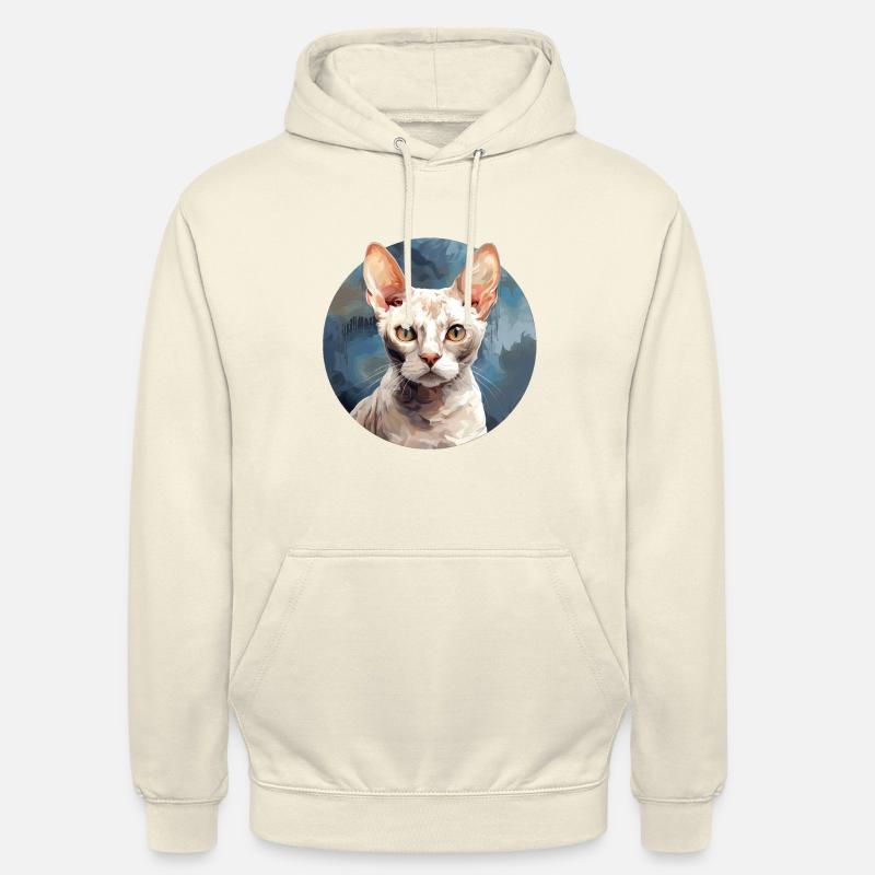 Devon Rex Chat - Sweat-shirt à capuche unisexe - vanille