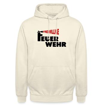 Freiwillige Feuerwehr - Unisex Hoodie - Vanille-Milchshake - Vorne - Alina (178cm) & Michal (187cm)