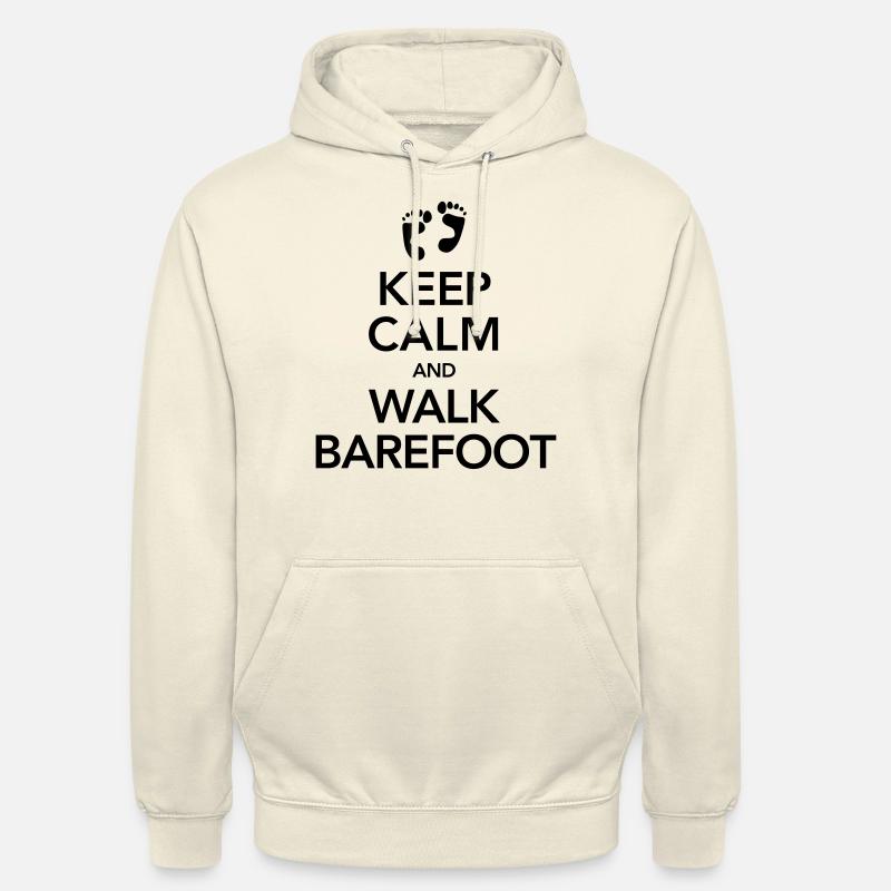 Keep Calm And Walk Barefoot - Sweat-shirt à capuche unisexe - vanille