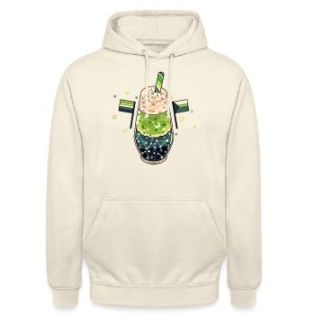Limetten Getränk - Unisex Hoodie - Vanille-Milchshake - Vorne - Alina (178cm) & Michal (187cm)