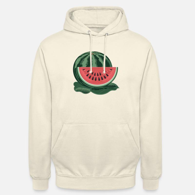 Pastèque brodée - Sweat-shirt à capuche unisexe - vanille