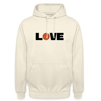 Love Basketball - Unisex Hoodie - Vanille-Milchshake - Vorne - Alina (178cm) & Michal (187cm)