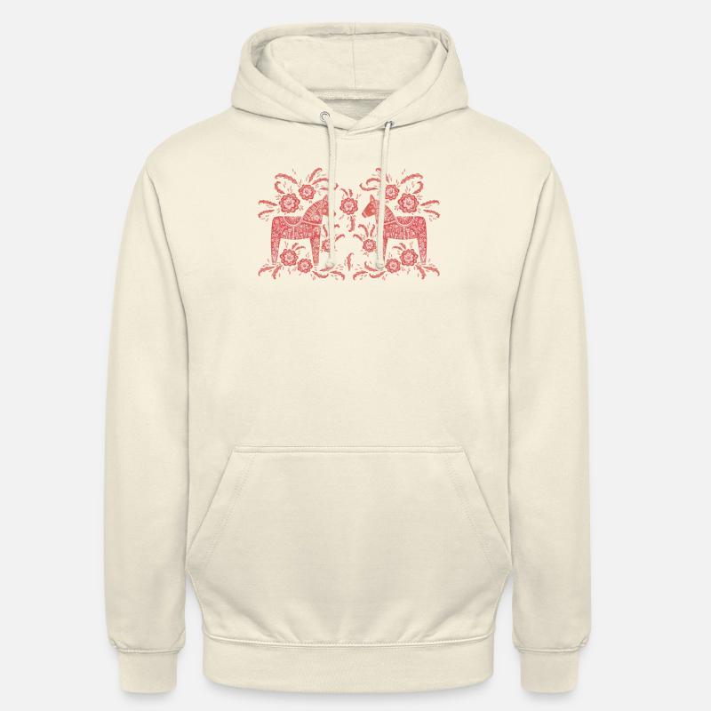 Svensk Dala Hest - Luvtröja unisex - vaniljmilkshake