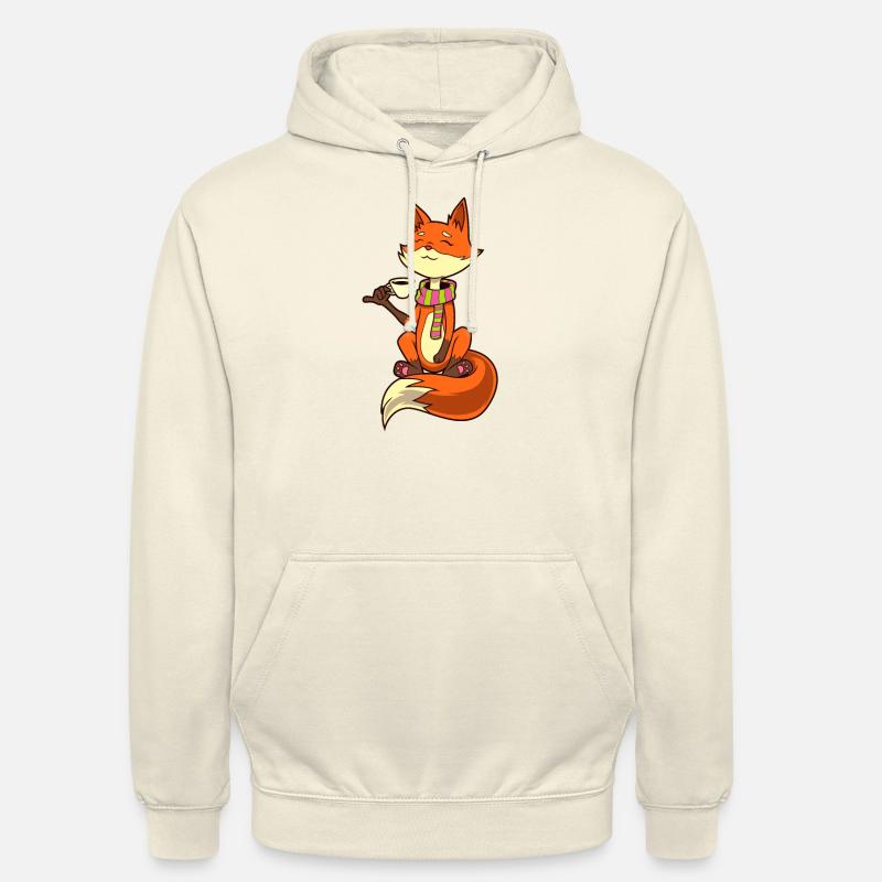 Fox drinks coffee - coffee drinker - Unisex Hoodie - vanilla