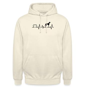 Galgo Espanol Herzschlag spanischer Windhund - Unisex Hoodie - Vanille-Milchshake - Vorne - Alina (178cm) & Michal (187cm)