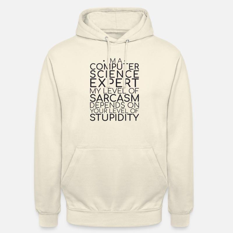« Sarcasme d’expert en informatique | Informatique » - Sweat-shirt à capuche unisexe - vanille