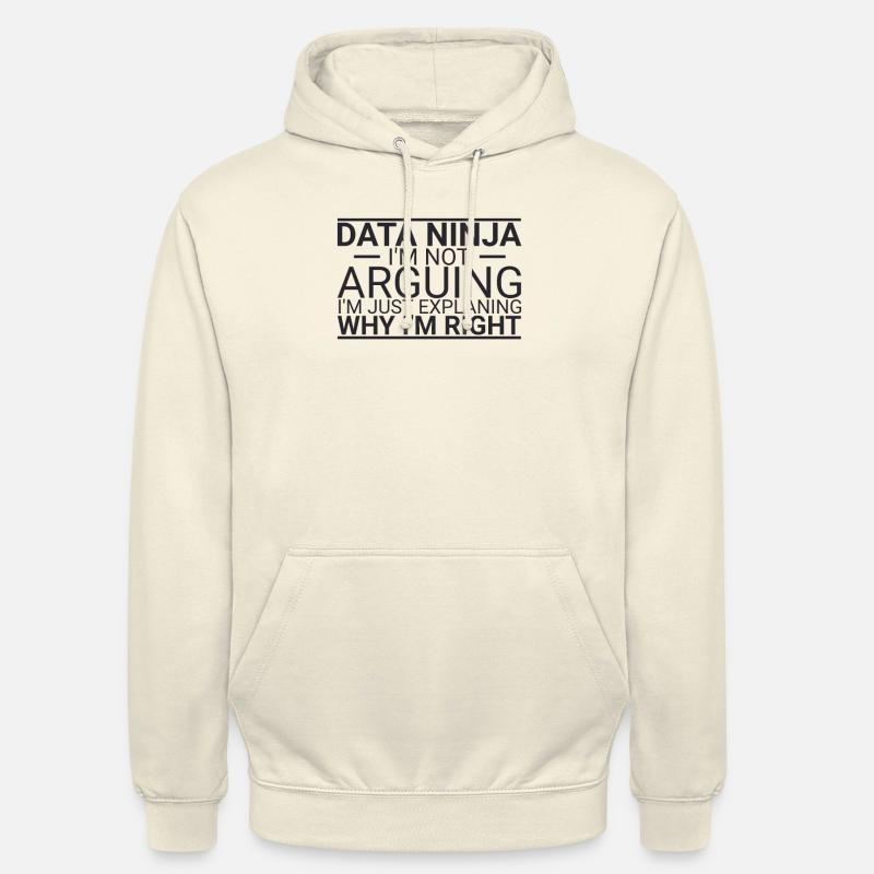"Data Ninja Arguing | Data Science" - Unisex Hoodie - Vanille-Milchshake
