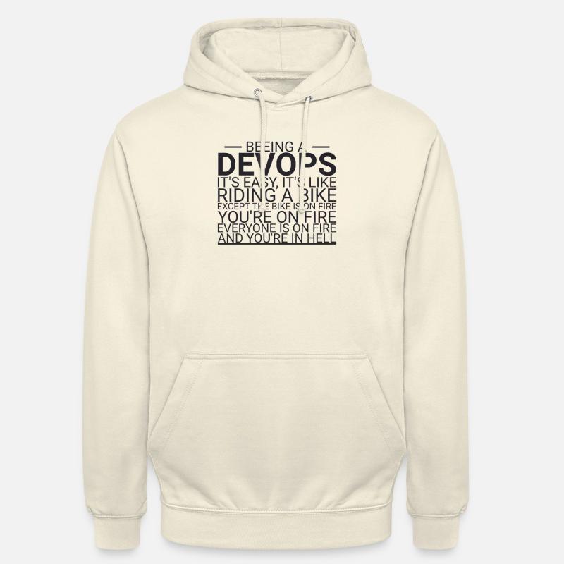 "DevOps Hell | Software Development" - Unisex Hoodie - vanilla