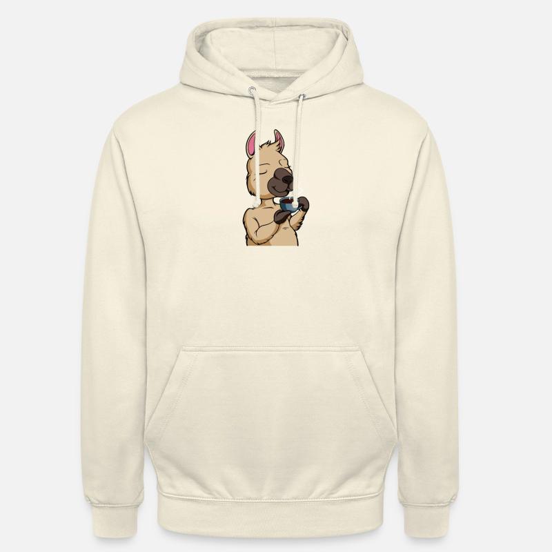 Lama drinks coffee - coffee drinker - Unisex Hoodie - vanilla