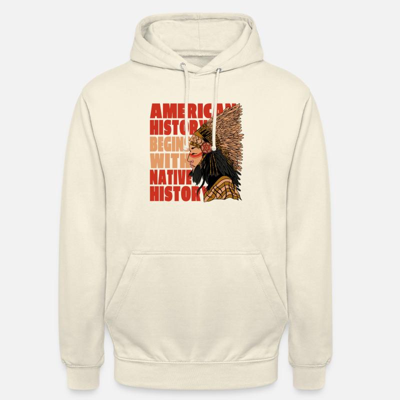 Conception amérindienne - Sweat-shirt à capuche unisexe - vanille