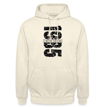 1985 Édition limitée Année de naissance 1985 Décoration Grunge - Sweat-shirt à capuche unisexe - vanille - Devant - Alina (178cm) & Michal (187cm)
