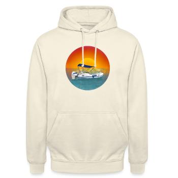 Inflatable boat motorboat - Unisex Hoodie - vanilla - Front - Alina (178cm) & Michal (187cm)