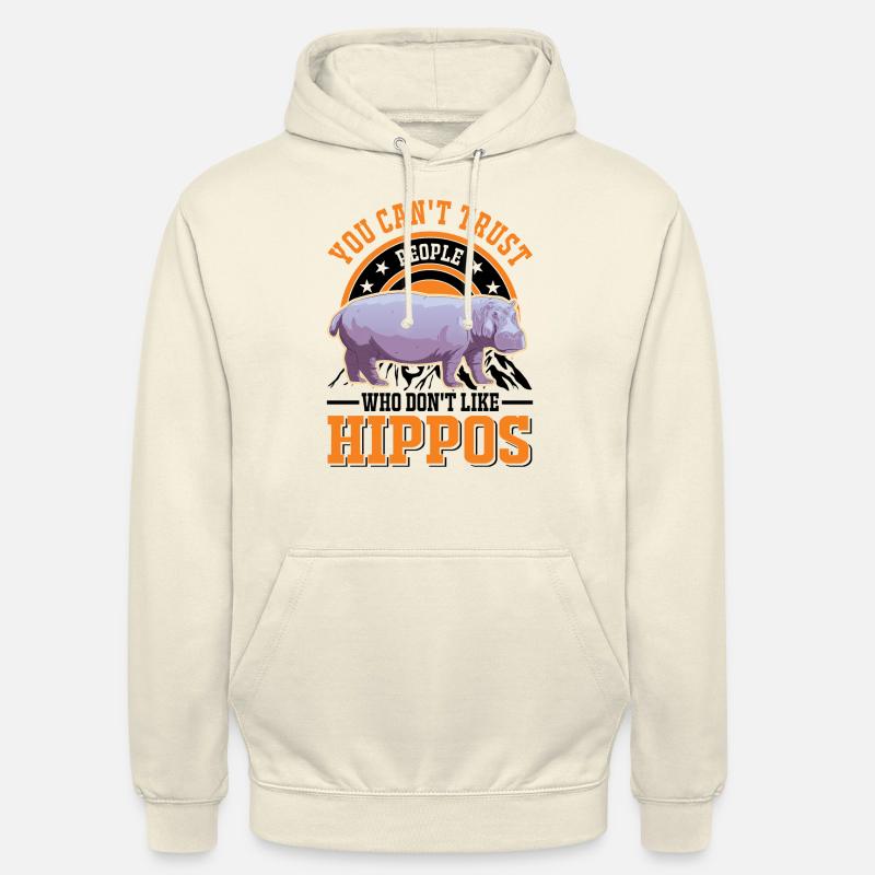 Hippo Lover Hippo Hippo Hippo - Sweat-shirt à capuche unisexe - vanille
