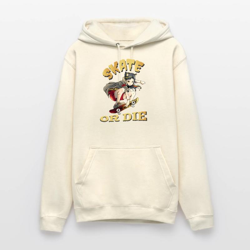 Skate oder stirb Skateboarder Anime Mädchen Unisex Hoodie