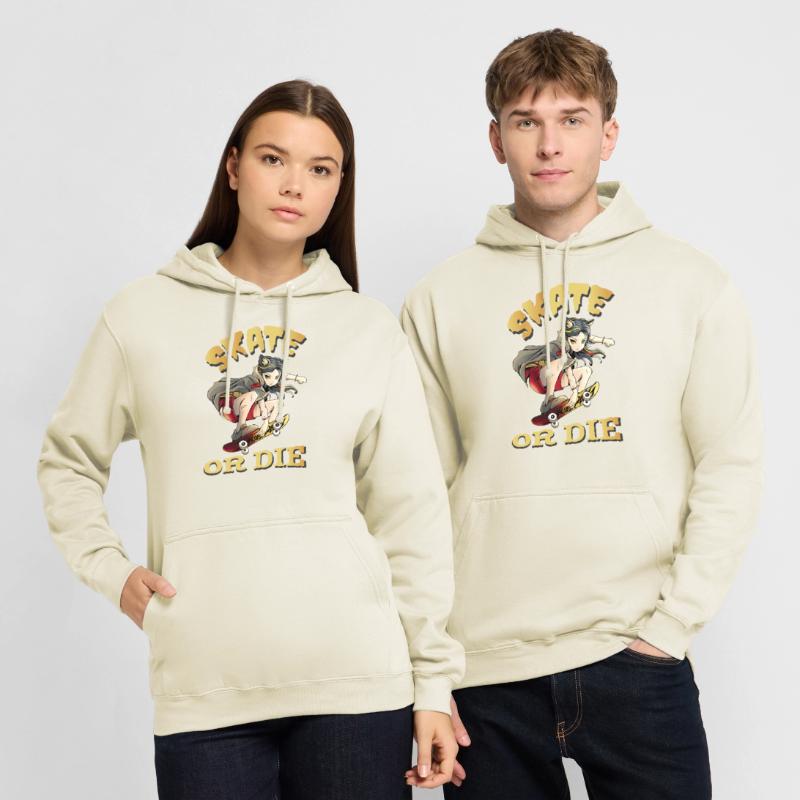 Skate oder stirb Skateboarder Anime Mädchen Unisex Hoodie