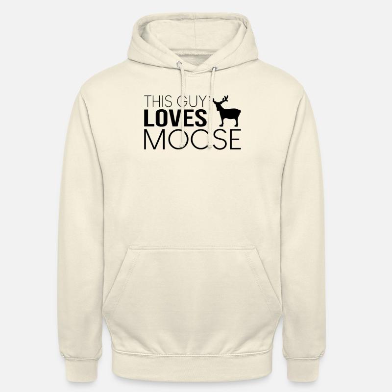This guy likes moose - Unisex Hoodie - vanilla