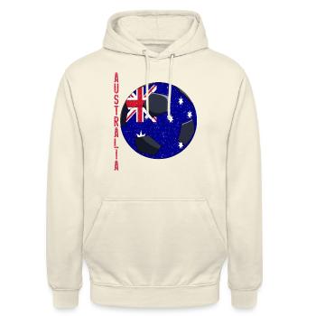 Australia Soccer Ball Australian Flag - Unisex Hoodie - Vanille-Milchshake - Vorne - Alina (178cm) & Michal (187cm)