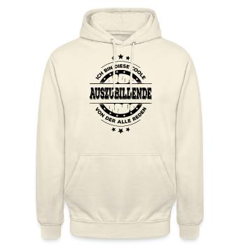 Auszubildende Geburtstag Lehrling Geschenk - Unisex Hoodie - Vanille-Milchshake - Vorne - Alina (178cm) & Michal (187cm)