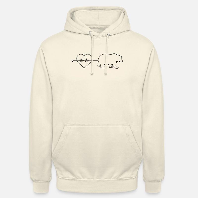 Battement de cœur d’ours - Sweat-shirt à capuche unisexe - vanille
