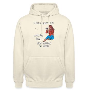 Ich bin 3 - Mädchen Vogelbeobachtung - Unisex Hoodie - Vanille-Milchshake - Vorne - Alina (178cm) & Michal (187cm)