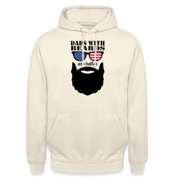 Bearded Dad with Beard Cool Father Beard Wearer - Unisex Hoodie - vanilla - Front - Alina (178cm) & Michal (187cm)