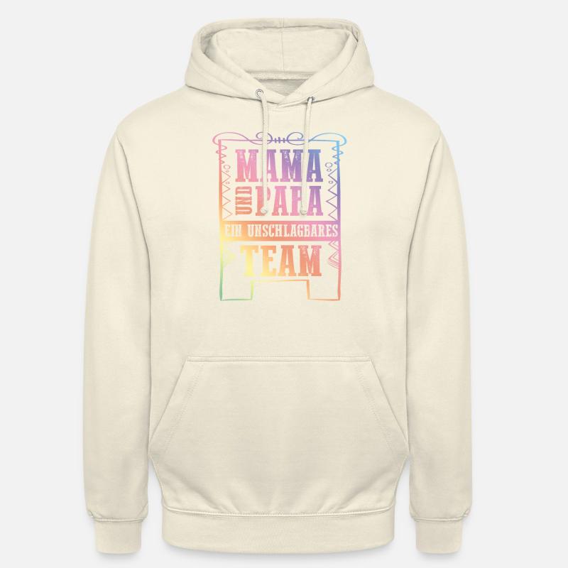 Équipe maman et papa - Sweat-shirt à capuche unisexe - vanille