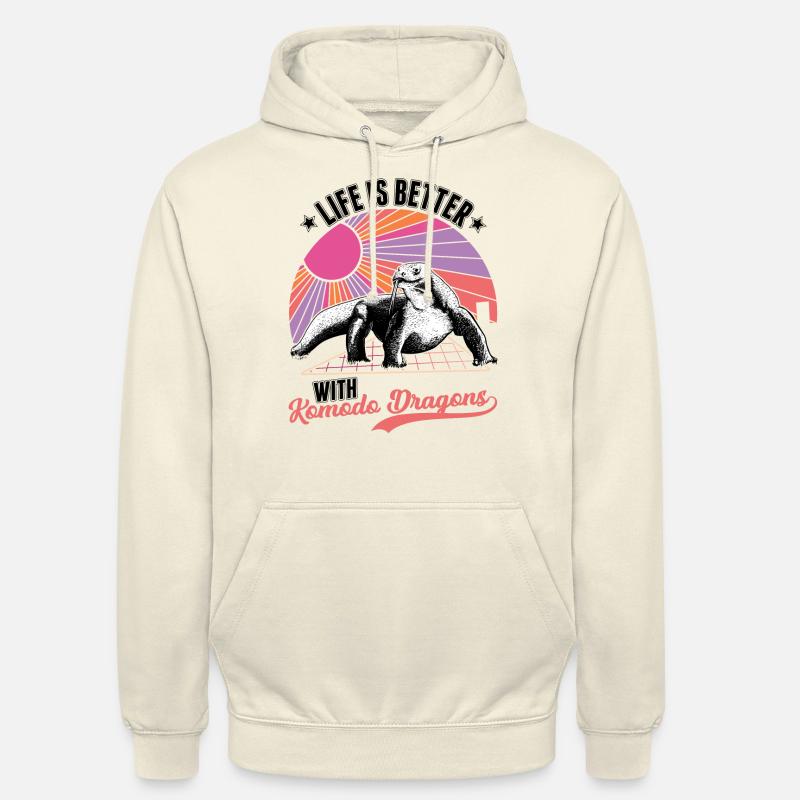 Das Leben ist besser mit einem Komodowaran - Unisex Hoodie - Vanille-Milchshake
