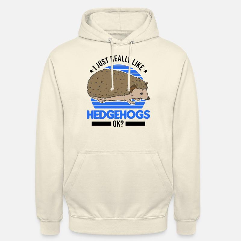 J’aime vraiment Hedgehogs Igel - Sweat-shirt à capuche unisexe - vanille