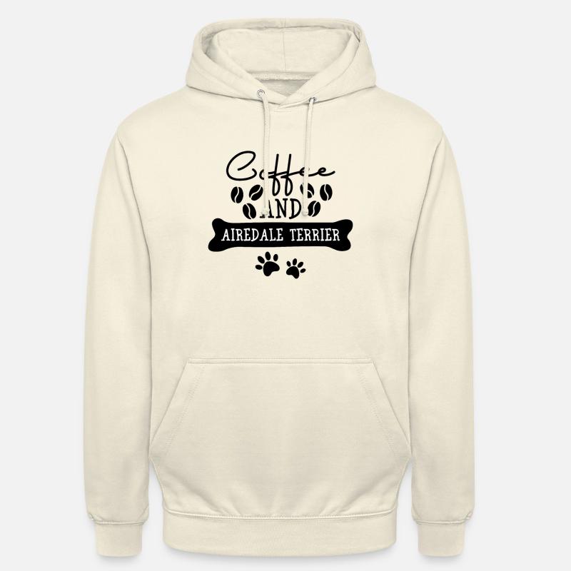 Café et Airedale Terrier - Sweat-shirt à capuche unisexe - vanille