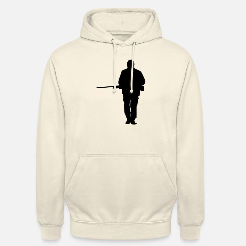 Silhouette de chasseur de chasse - Sweat-shirt à capuche unisexe - vanille