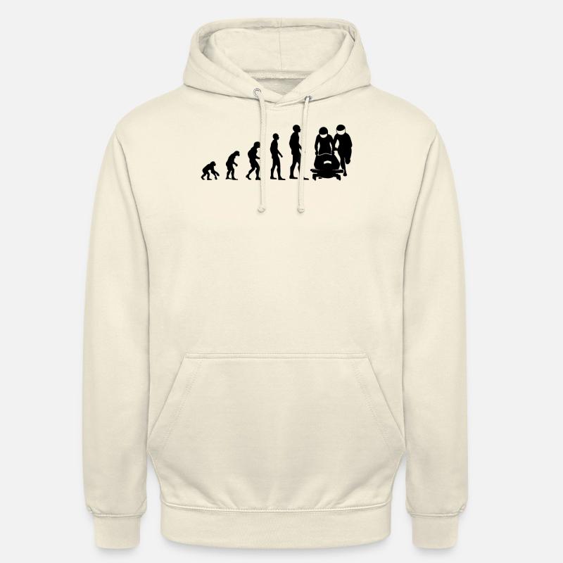 Bobsleigh Evolution Bobsleighing Bobsleigh Cadeau Sweat-shirt à capuche unisexe