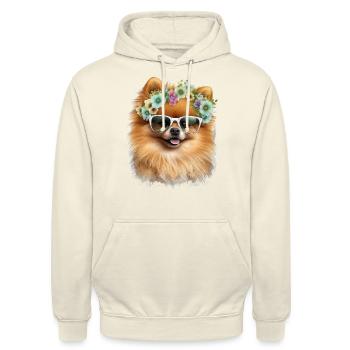 Süßer Zwergspitz - Unisex Hoodie - Vanille-Milchshake - Vorne - Alina (178cm) & Michal (187cm)