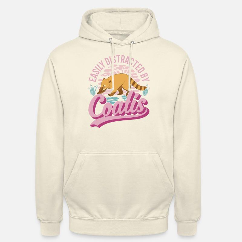 Facilement distrait par Coatis coati - Sweat-shirt à capuche unisexe - vanille