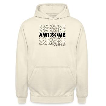 Awesome Since 1975 Mann Frau Geburtstag Retro - Unisex Hoodie - Vanille-Milchshake - Vorne - Alina (178cm) & Michal (187cm)