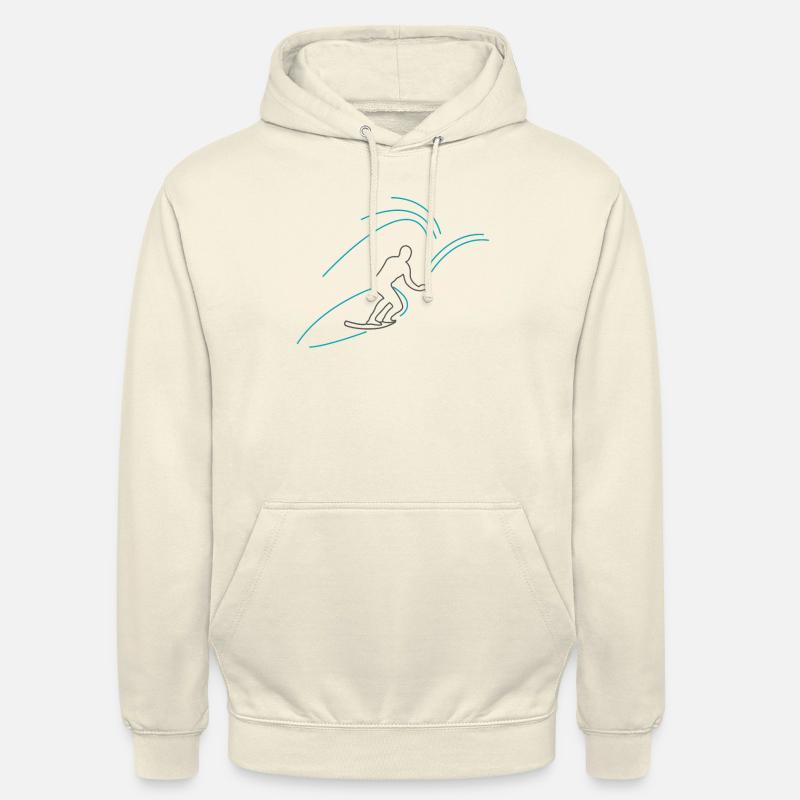 Style de bande dessinée Surfer - Sweat-shirt à capuche unisexe - vanille