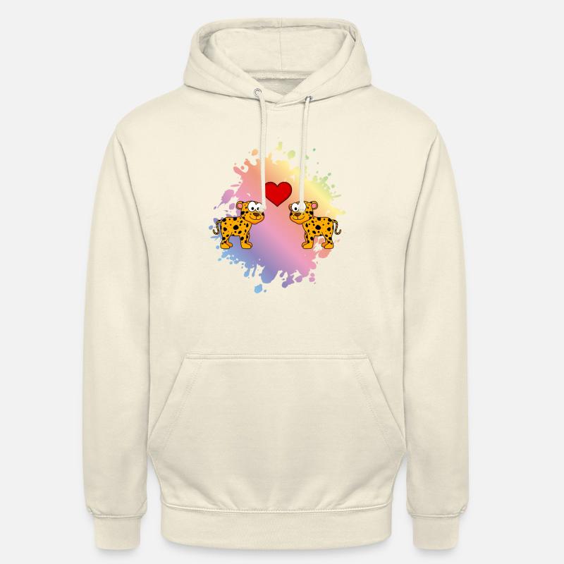 Leopard Comic Paar Liebe - Unisex Hoodie - Vanille-Milchshake