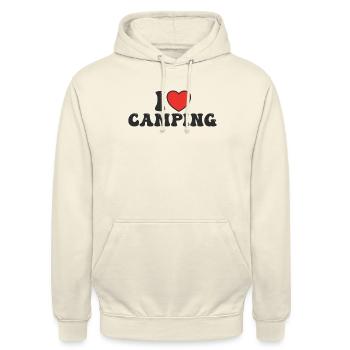I love Camping - Unisex Hoodie - Vanille-Milchshake - Vorne - Alina (178cm) & Michal (187cm)
