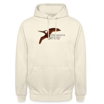 Dessin réaliste du Ptéranodon - Sweat-shirt à capuche unisexe - vanille - Devant - Alina (178cm) & Michal (187cm)