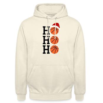 Basketball H Ho Ho Ho Weihnachtsmütze Fun - Unisex Hoodie - Vanille-Milchshake - Vorne - Alina (178cm) & Michal (187cm)
