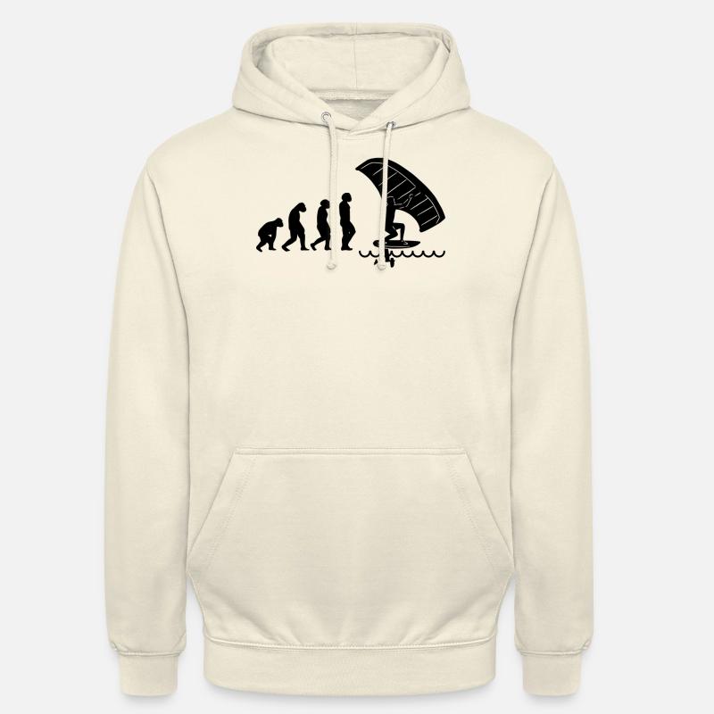 Wingfoil Surfer Wingfoiling Hydrofoil Evolution - Unisex Hoodie - vanilla