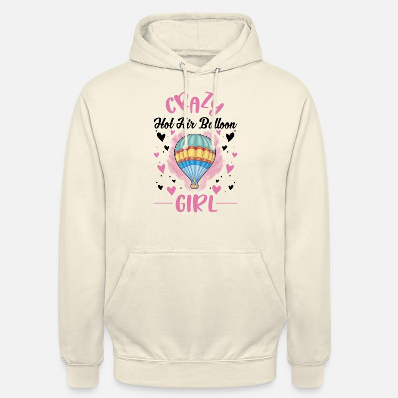 Fille folle de montgolfière - Sweat-shirt à capuche unisexe - vanille