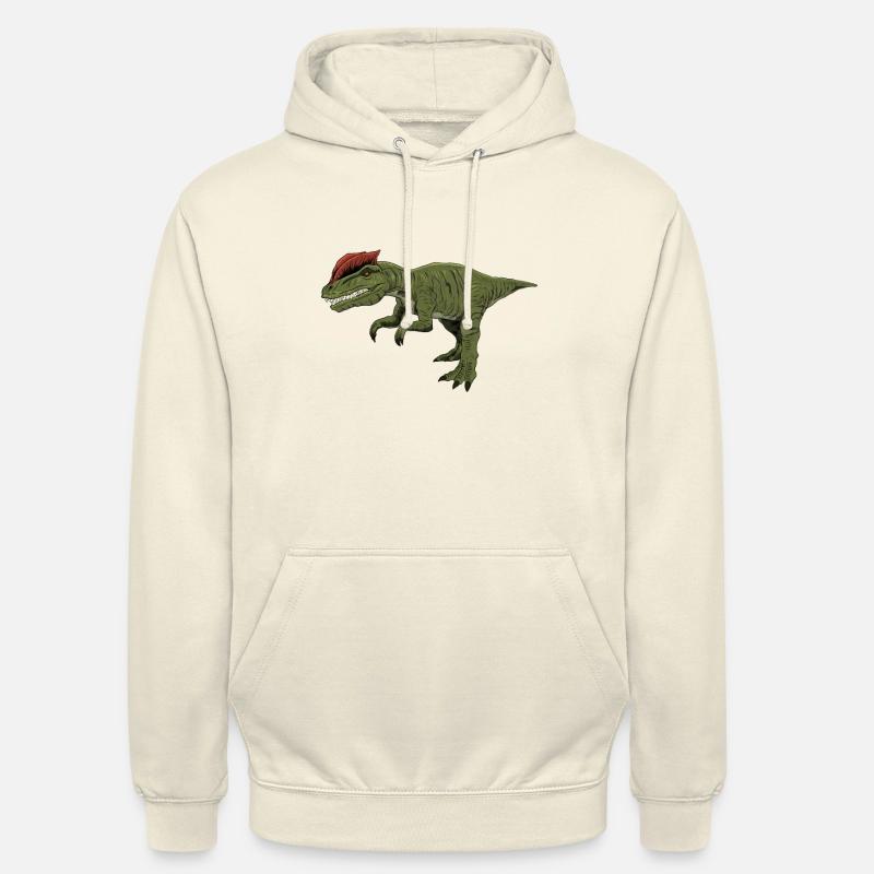 Dessin de Dilophosaurus - Sweat-shirt à capuche unisexe - vanille