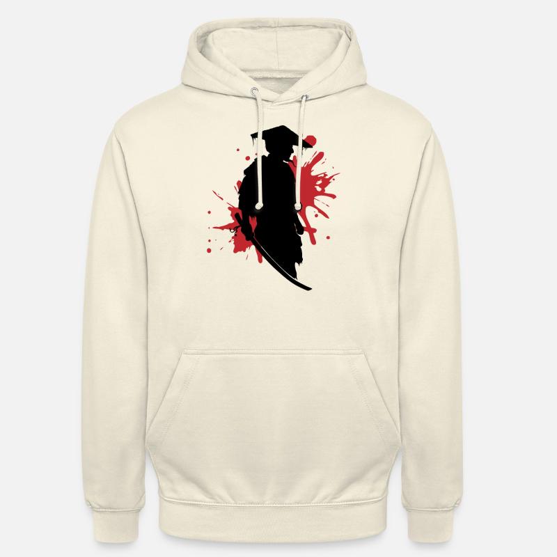 Samouraï combatif encre Splash Art - Sweat-shirt à capuche unisexe - vanille