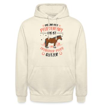 Freiberger Pferd Glitzer - Unisex Hoodie - Vanille-Milchshake - Vorne - Alina (178cm) & Michal (187cm)